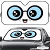 Cute Expression Sun Visor Reusable Aluminum Foil UV Protector Heat Five-Layer Insulation Windshield Sunshades