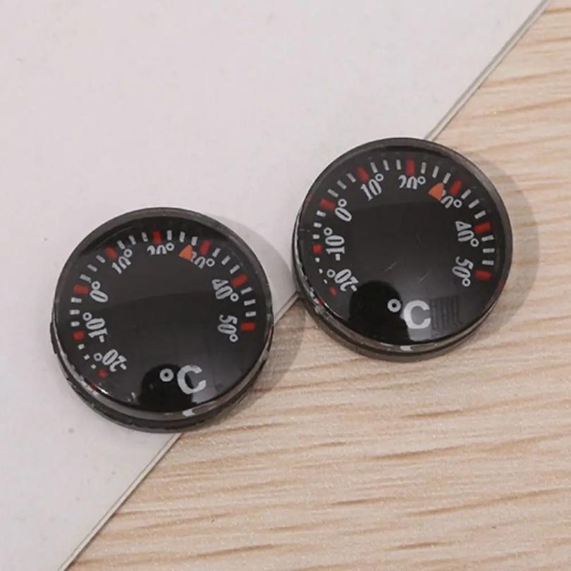 Praktisches Mini-Rundthermometer Kunststoff Wasserdichtes Zifferblattthermometer 20mm Skalenmessung Hohe Genauigkeit Thermometer Büro