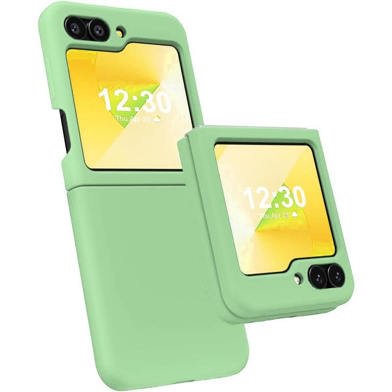 Suitable for Samsung ZFlip7 Folding Liquid Silicone Mobile Phone Case Solid Color Skin Feeling Zflip6 Anti Fall New Protective Case