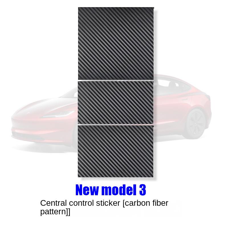 For Tesla Model 3/Y+ Highland 2025Center Console Panel Sticker Suede Film Carbon Central Control Cover Car Interior Accessories