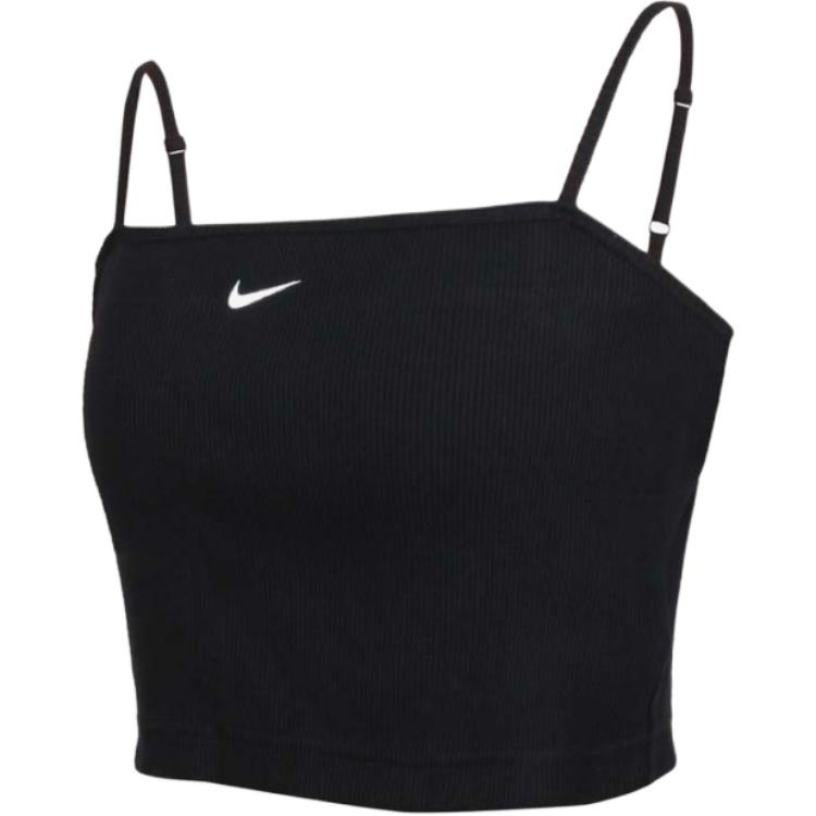

Nike Спортивная одежда Essential 1 Brand Logo однотонный укороченный топ для женщин черный DM6738-010 L