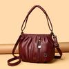 Fashionable Women's Shoulder Bag, Pleated Soft PU Leather Crossbody Bag, Solid Color Handbag, Suitable for Daily Casual Use