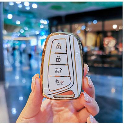 Soft TPU Car Key Cover Remote Case For Hyundai Santa Fe Sport Ix45 Equus Centennial Genesis G80 Grandeur Azera 2013-2016 Shell