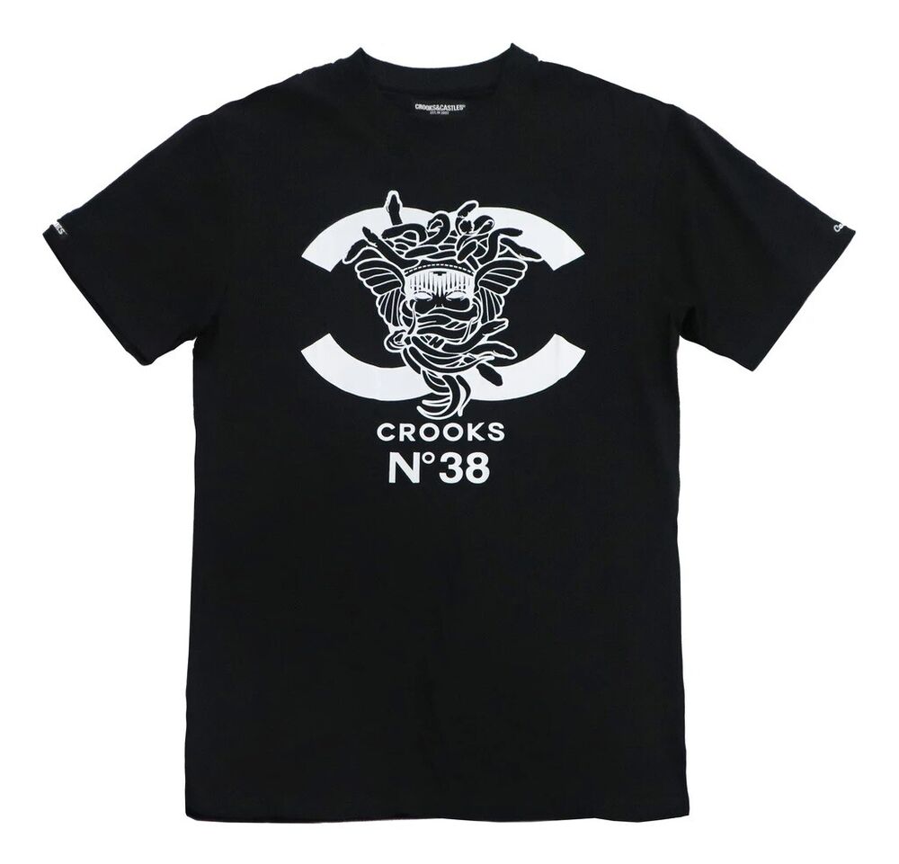 

Черная футболка унисекс с рисунком Crooks Castles Number 38 CC