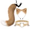 3pcs Cute Cat Costume Accessories Cat Ears Hairpin+Plush Tail +Bell Collar for Performance Cosplay Carnival and Party Dress Up
