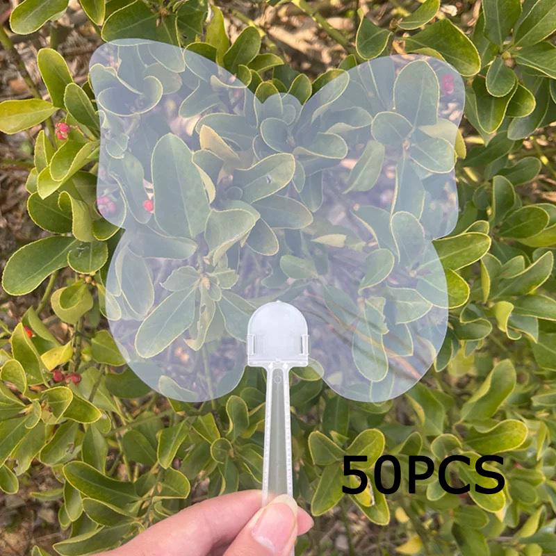 

WTEMPO 50 штук в упаковке, прозрачные веера для самостоятельной росписи, расписанные вручную, пустые, из ПВХ, маленькие круглые пластиковые веера, современный стиль, декор для домашней кухни 50pcs