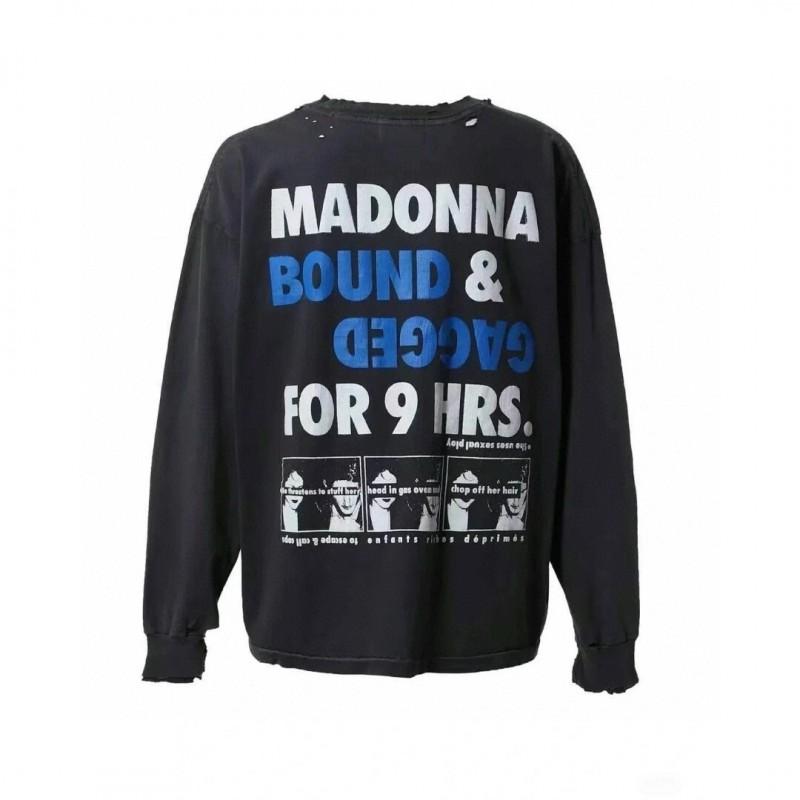 Unisex Oversized Hoodie With Distressed Washed Print Streetwear Cotton Sweatshirt Fall