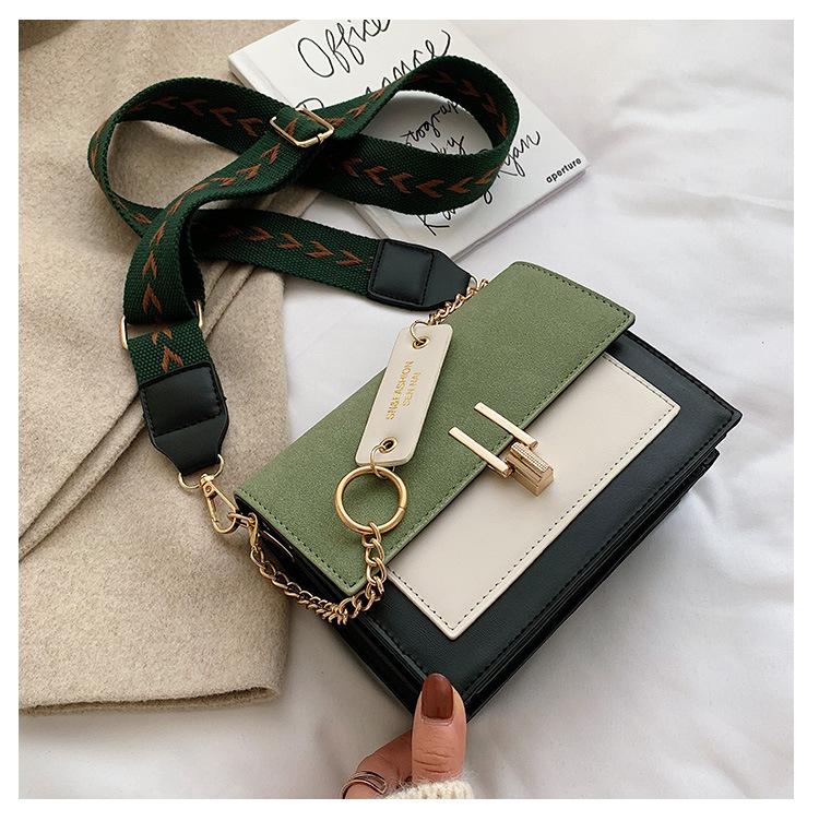 Bag Women's Matte Fabric Shoulder Crossbody Fashion Contrasting Bag