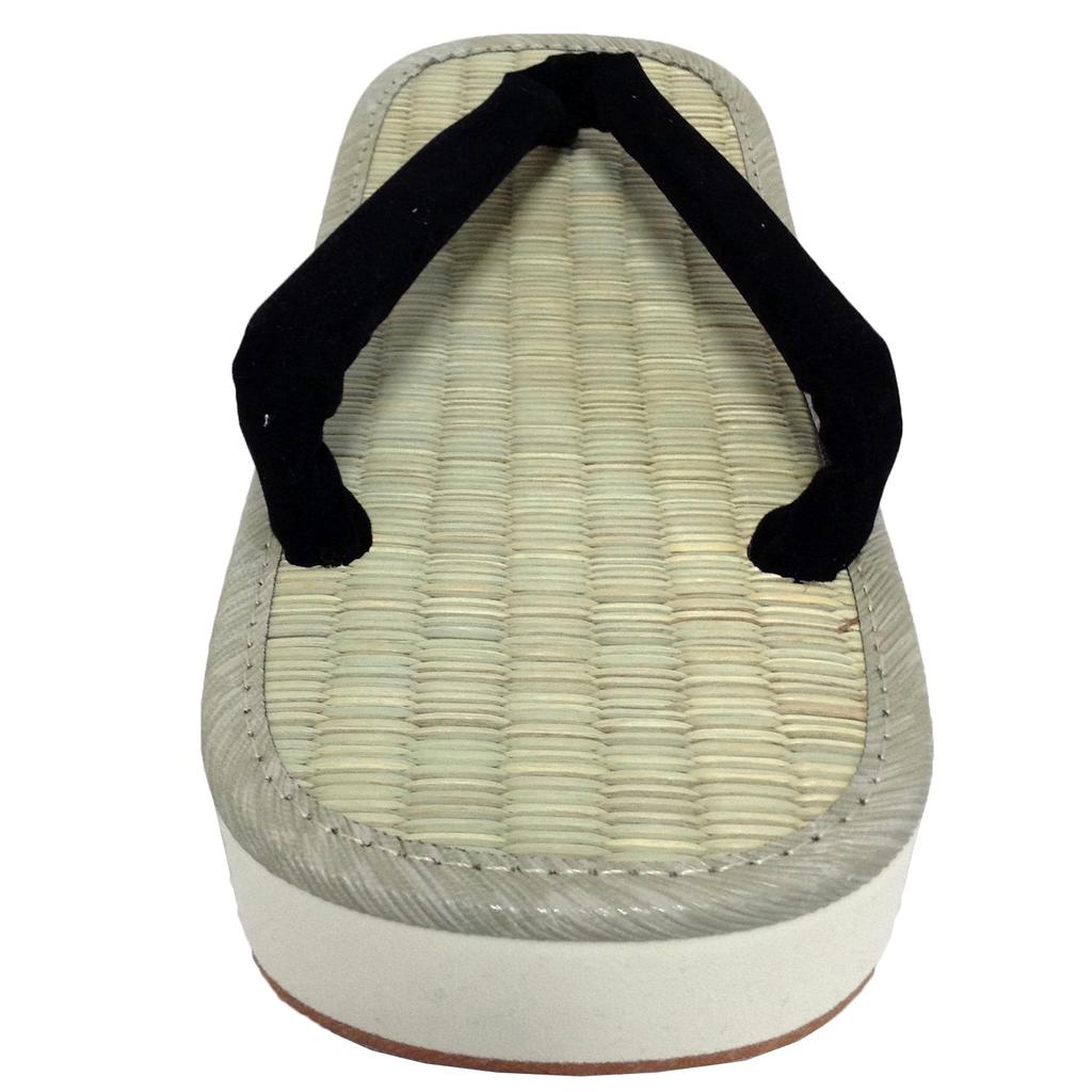 Edoten Geta Made in with Igusa Size L Sandals, Japan, Sole, Non-Slip, Black,