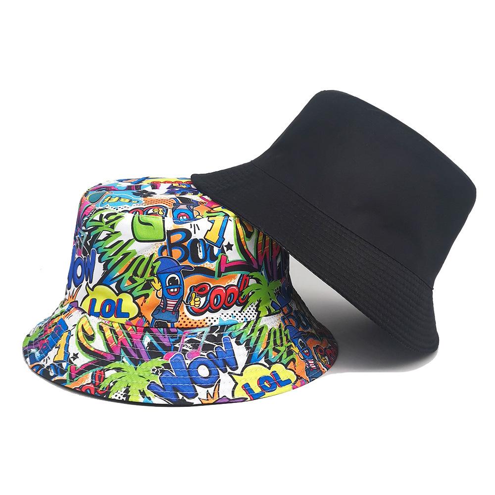 Fashion Graffiti Fisherman Cap Unisex Summer Panama Outdoor Sunscreen Bucket Hat Women Men Sun Gorras Anti-Sun Decorate Hiphop