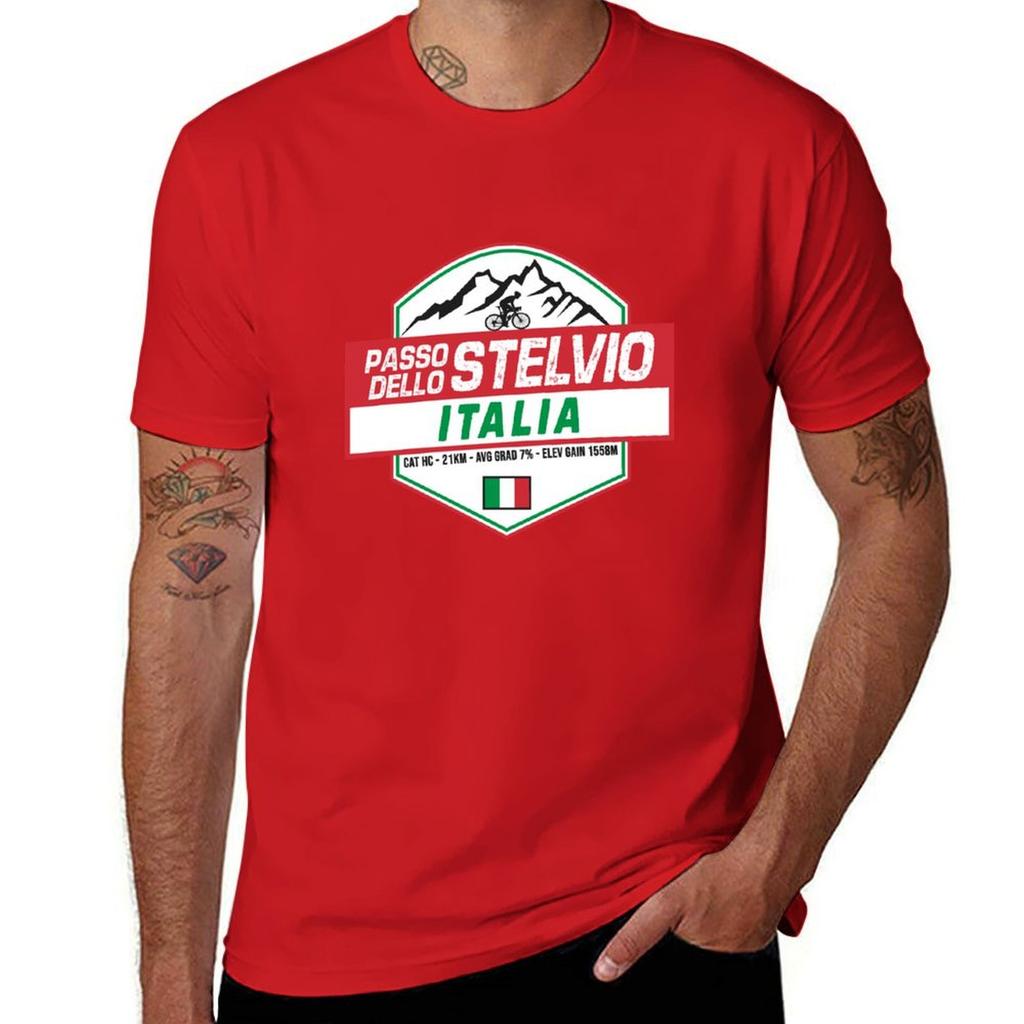 Πέρασμα Stelvio Ποδηλασία Ιταλία T-shirt Απλό Προσαρμοσμένα Ρούχα Hippie Ρούχα Unisex Ρούχα
