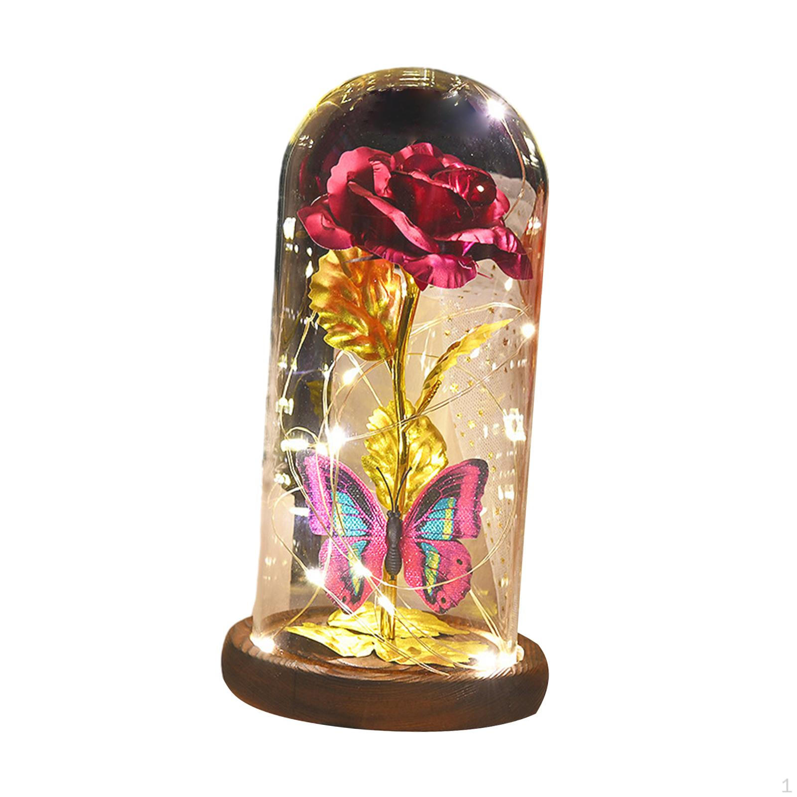 

Подарочная светодиодная лампа в виде розы, украшение стола ко Дню святого Валентина красный