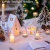 Clear Candle Holders for Table Centerpiece, Round Glass Votive Candle Holders Modern Small Tea Lights Candle Holder, Decorative