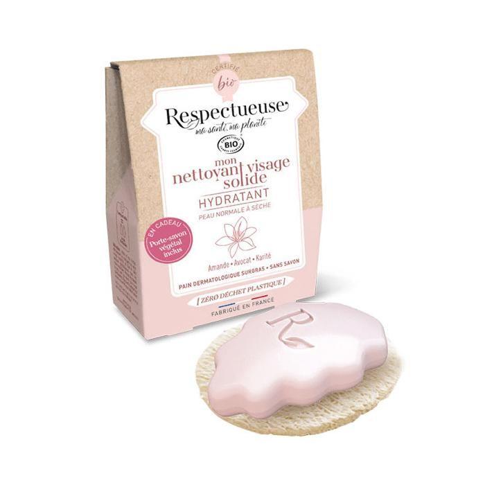 Respektvolle Meine Festes Feuchtigkeitsspendendes Bio-Gesichtsreinigungsmittel 35g + Kostenlose Pflanzliche Seifenschale