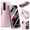 For Samsung Galaxy Z Fold6 5G Case Rubberized PC Phone Cover with Tempered Glass Film