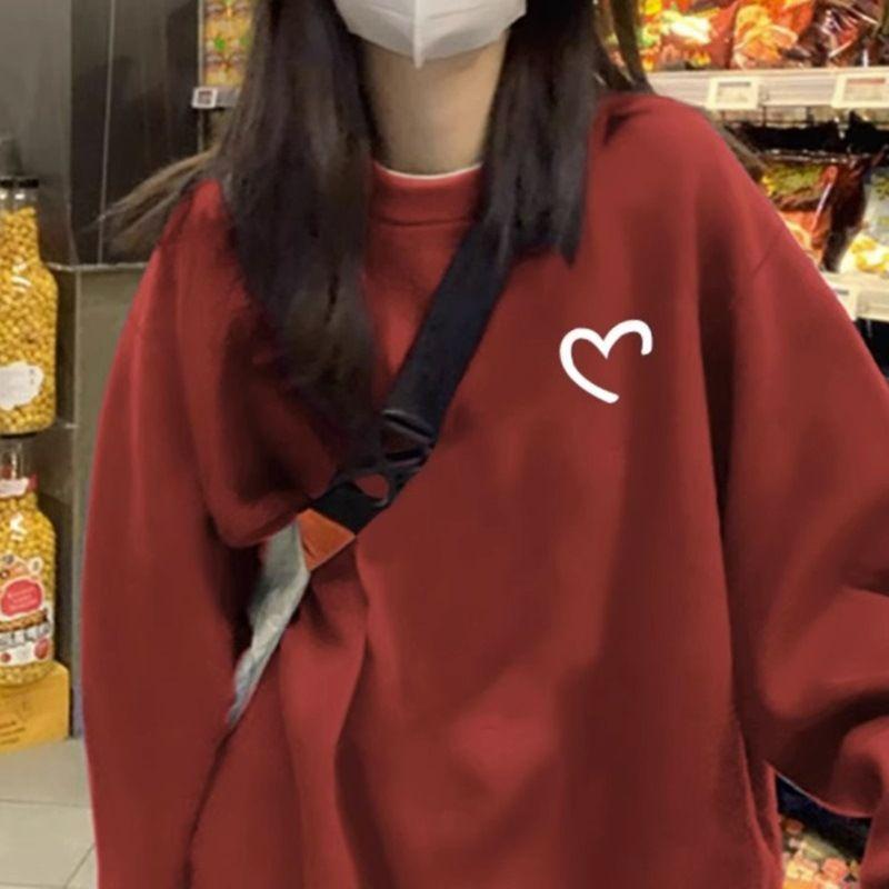 Women's Plus Velvet Casual Mid-Length Hoodie – Trendy Autumn/Winter Long Sleeve Round Neck Top