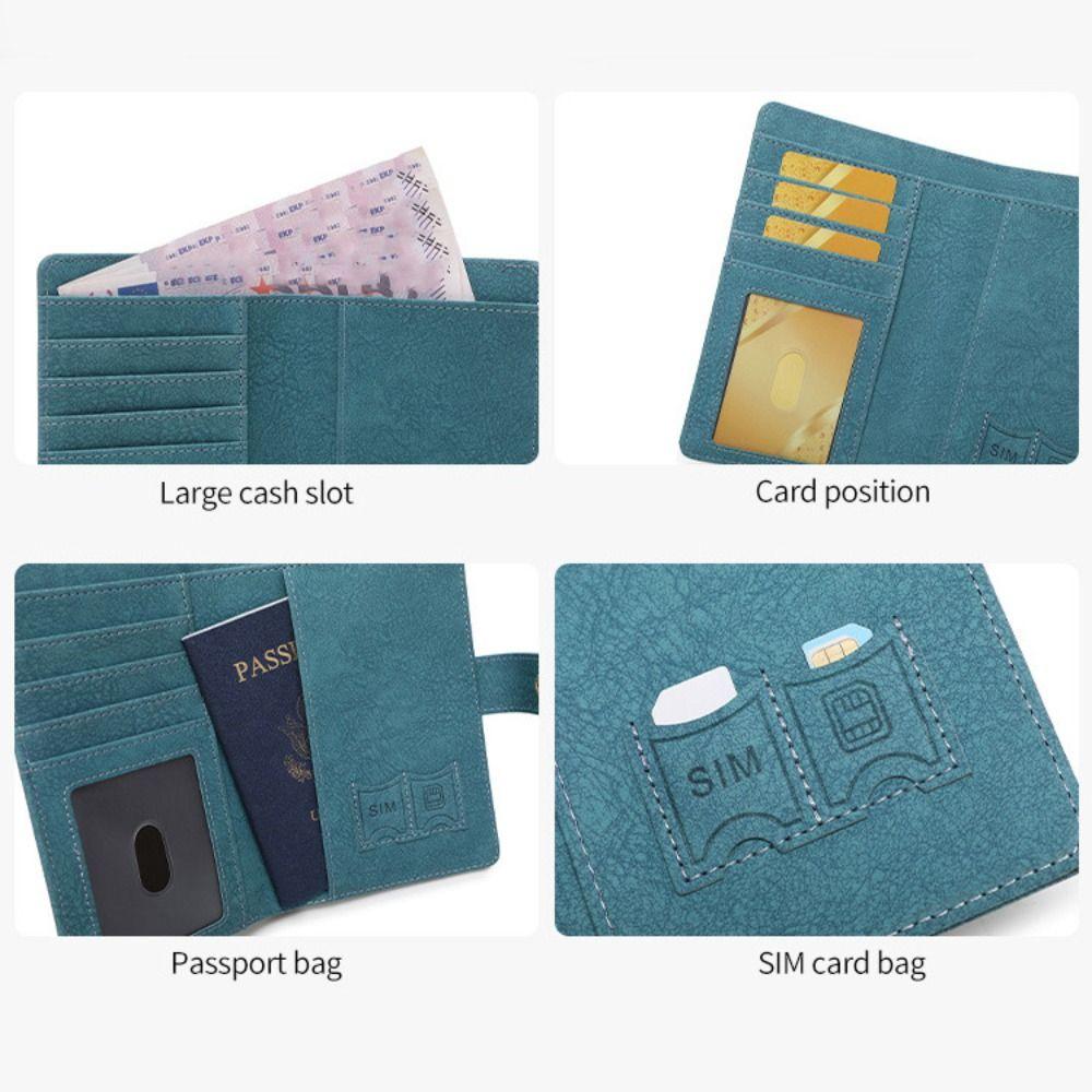 Passport Cover PU Passport Bag Card Holder Passport Clip Portable Storage Bag  Men