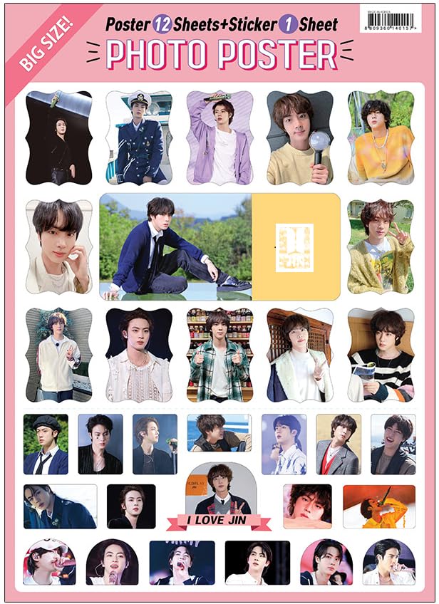 JIN Goods Poster 12 Sheets 1 Sticker Set BTS Bangtan 12 Poster 1 Sticker Set + + (JIN_2)
