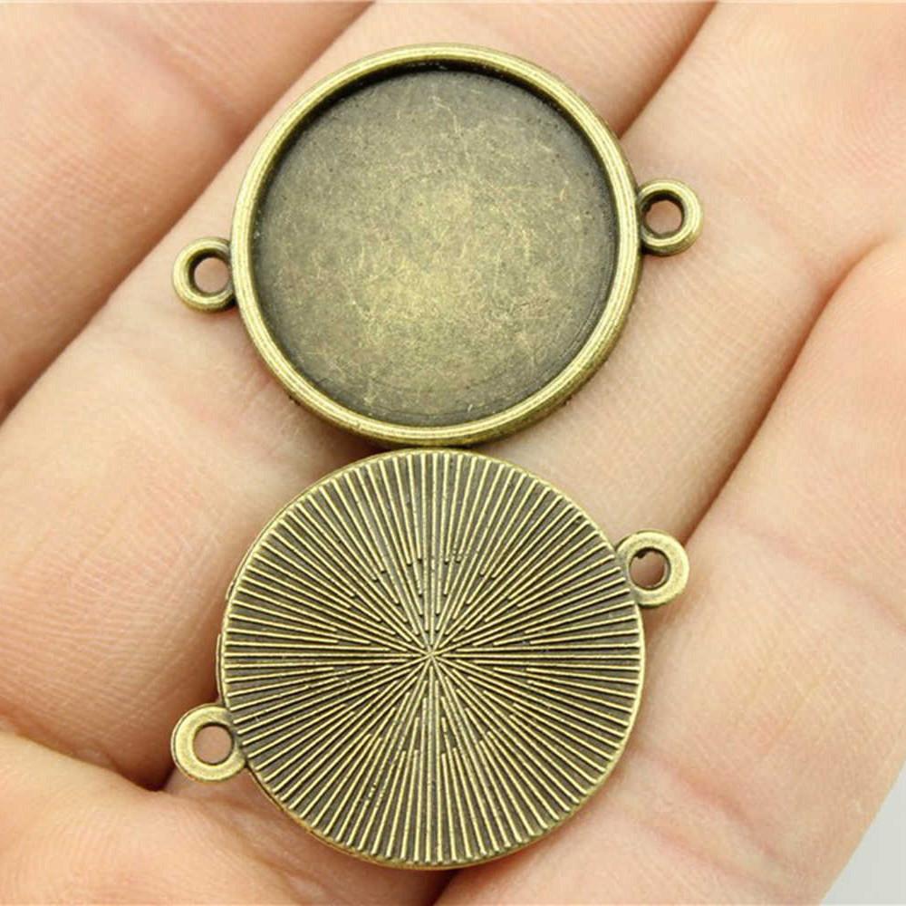 Hodí se pro kulatý 20mm skleněný kabošon Základní lůžko Podložka Bezel Doplňky Díly Chlapecké šperky Cool Dárky Pro