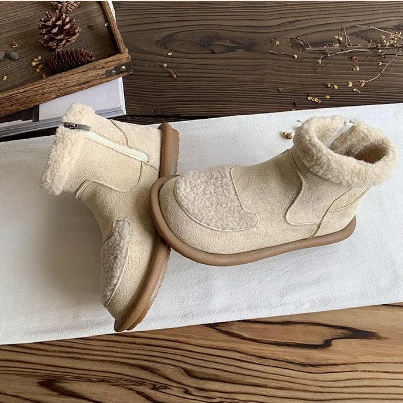 Winter Women's Snow Boots Fashion Retro Warm Cotton Booties Outdoor Comfort Suede Plush Casual Women's Ankle Boots Botas Mujer