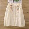 1116 Spring New Female Mori Top Shirt Long Sleeve Literary Embroidery Loose Cotton and Linen