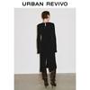 UR 2025 Autumn Elegant Rhinestone Long Sleeve Back Slit Dress