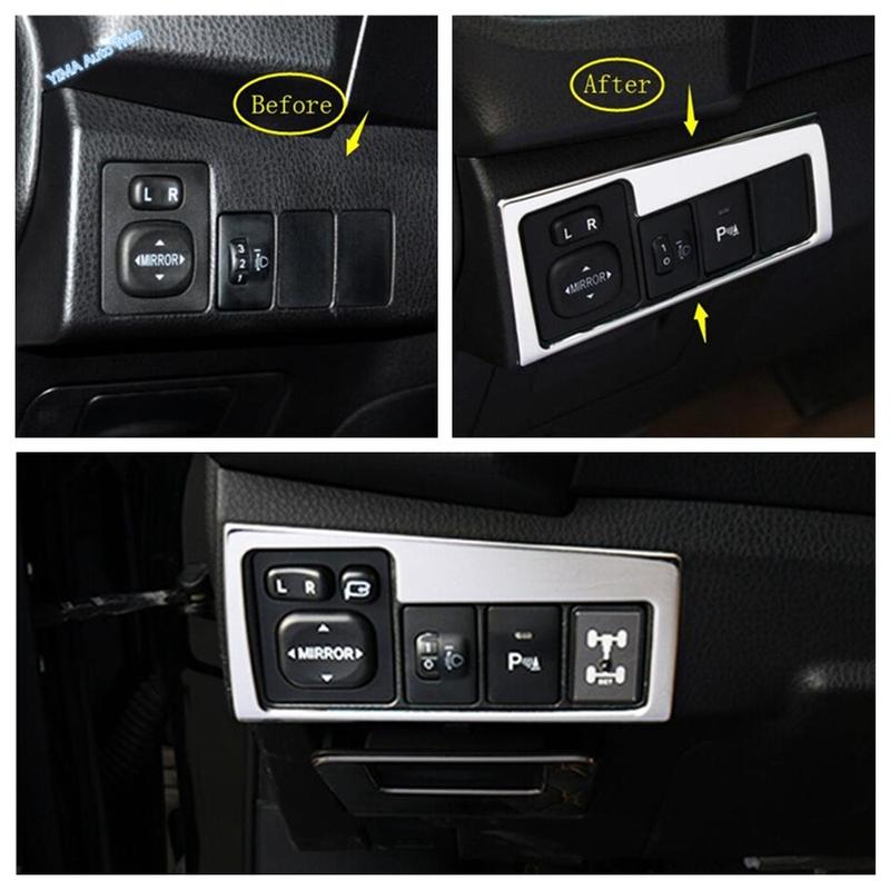 Stainless Steel Car Front Head Lights Lamp Switch Button Frame Cover Trim Fit For Toyota Corolla 2017 2018 Interior Accessories