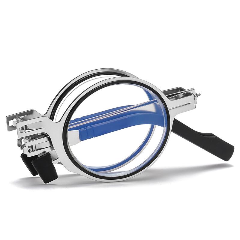 Metal Portable Folding Reading Glasses Vintage Round Square Foldable Presbyopia Eyeglasses Anti-blue Light Eyewear with Cases