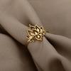 Lotusblumenringe für Damen Edelstahl Goldfarbe Hohlring Mode Hochzeitsfeier Ästhetischer Schmuck Geschenk anillos