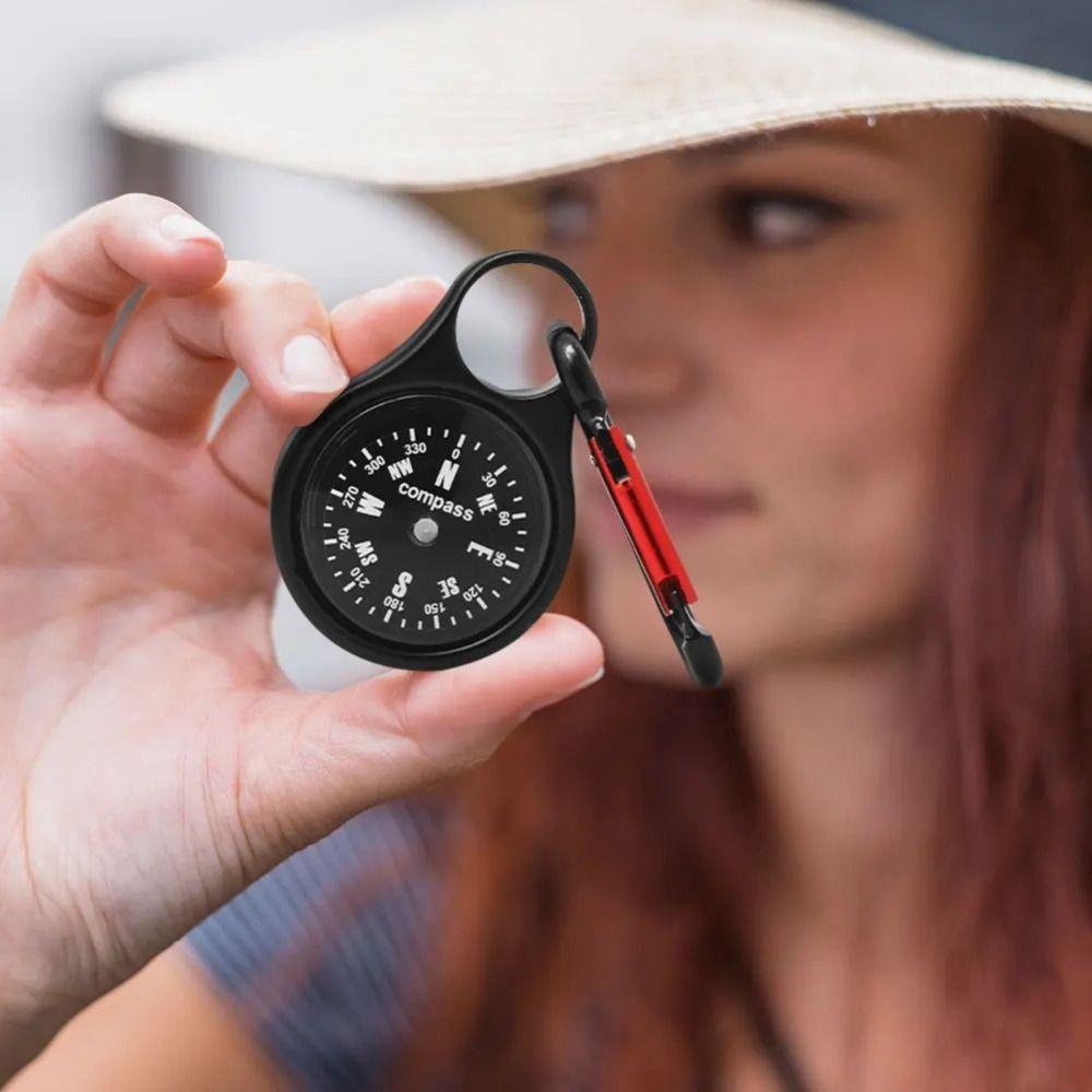 Spring Loaded Carabiner Clip Built-in Compass Key Carabiner Portable Climbing Hook Daily