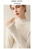 Women's 100% Pure Cashmere Loose Fit Sweater - Half-High Neck, Versatile Warm Knitwear for Autumn/Winter
