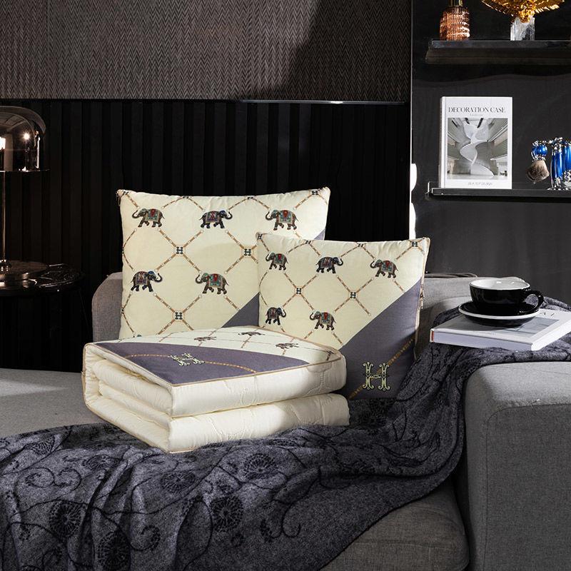 Chinese Style Pillow Quilt Dual-use Car Office Blanket High Quality Cotton Portable Foldable Quilt