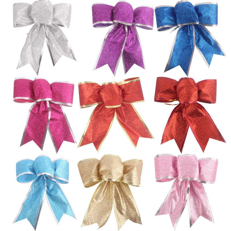 3 Delightful Handmade Ear 15cm Christmas Tree Bows Available In Multiple Elegant Colors Styles And