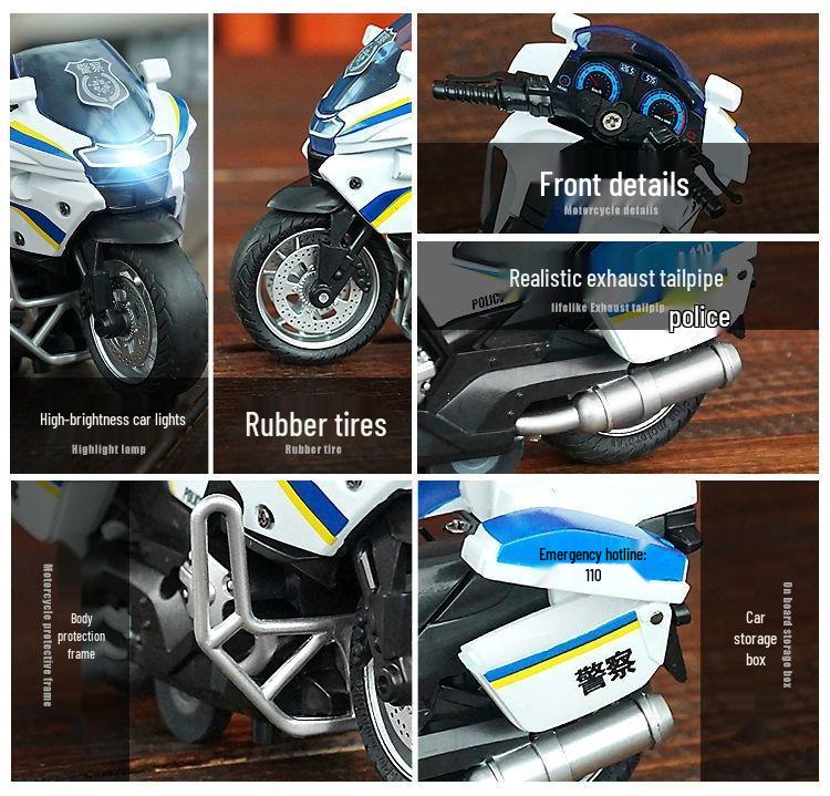 Toy Police Car & Motorcycle Set for Boys' Birthday