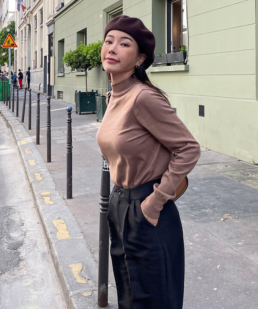 Ppaeppae Mock Turtleneck Knit T-Shirt