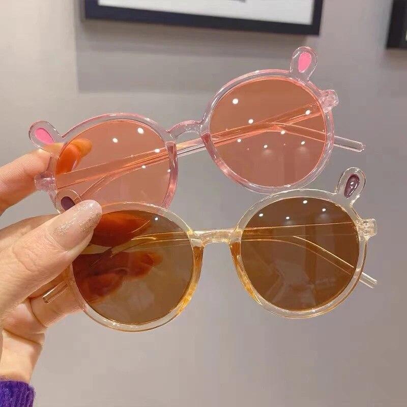 Cute Cat Ear Sunglasses for Girls Boys Vintage Cartoon Animal Sun Protection Outdoor Eye Wear Children Fashion Accessories