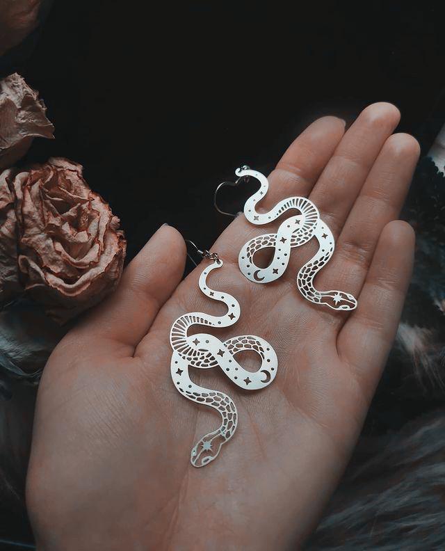 Gothic Snake Pendant Earrings Alloy Statement Jewelry For Women And Men