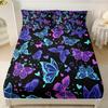 Beautiful Butterfly Pattern Mattress Three-Piece Digital Printing Home Bedding Set Adult Children