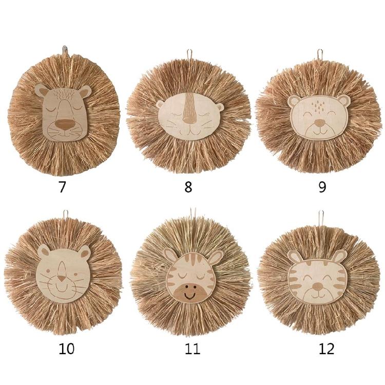 Cartoon Tiger Animal for Head Background Hanging Ornaments Wall Decor for Apartm