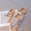 Spring Autumn Girls Shoes Wedding Party Versatile Kids Fashion Princess Leather Shoes Shallow Sequins Children Causal Flat Shoes