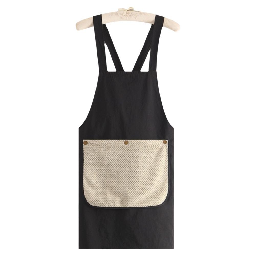 Sleeveless Cross Back Apron Towel Pockets Catering Work Clothes Kitchen Apron  Professional Chef