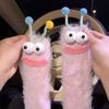 Winter Big Mouth Monster Design Warm Candy Colors Funny Lounge Sock Plush One Size Comfortable Furry Socks Gift Multi-color