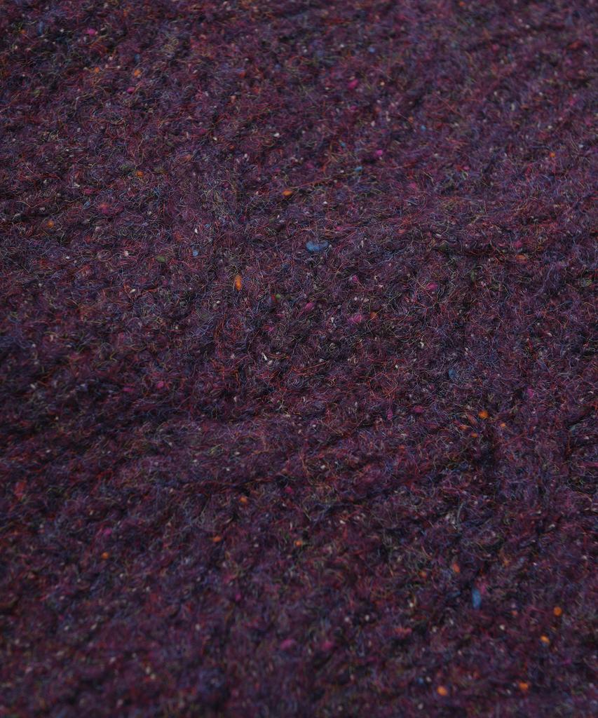 Yale Women'S Nep Yarn Big Cable Cardigan_Purple