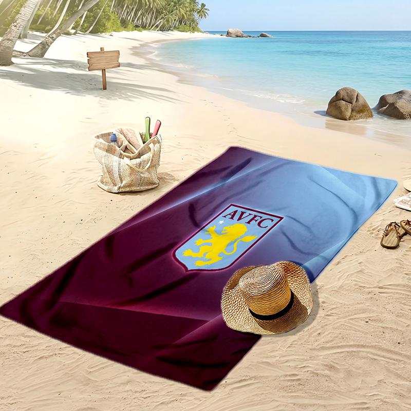 Asciugamano da Spiaggia con Stampa Calcio Aston Villa, Asciugamano Grande Morbido ad Asciugatura Rapida per Spiaggia Campeggio Nuoto