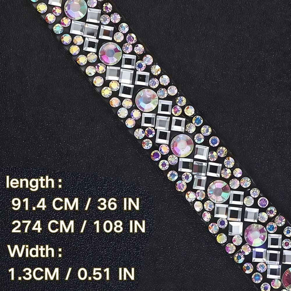 1Yard Glass AB Color Self Adhesive Rhinestone Chain Garment Accessories Decorations Trim Rhinestone Trim Strap