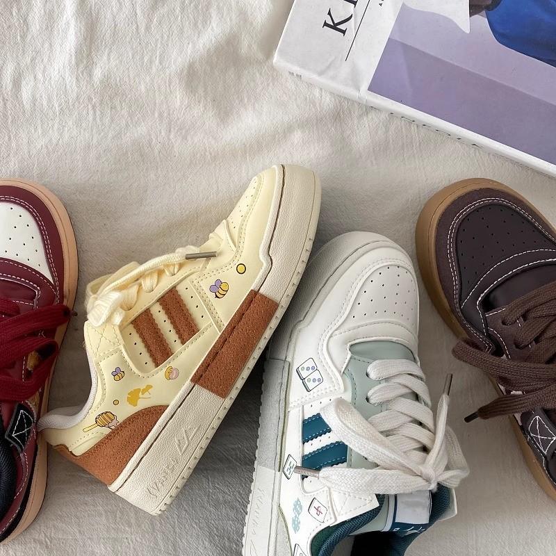 Board shoes women's spring 2025 new trend versatile platform white shoes niche bread shoes casual shoes ins tide