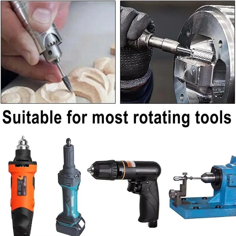 10Pcs 1/8" Shank Tungsten Carbide Milling Cutter Rotary brocas com escareador hss steel cone drill set diamond drill 10mm
