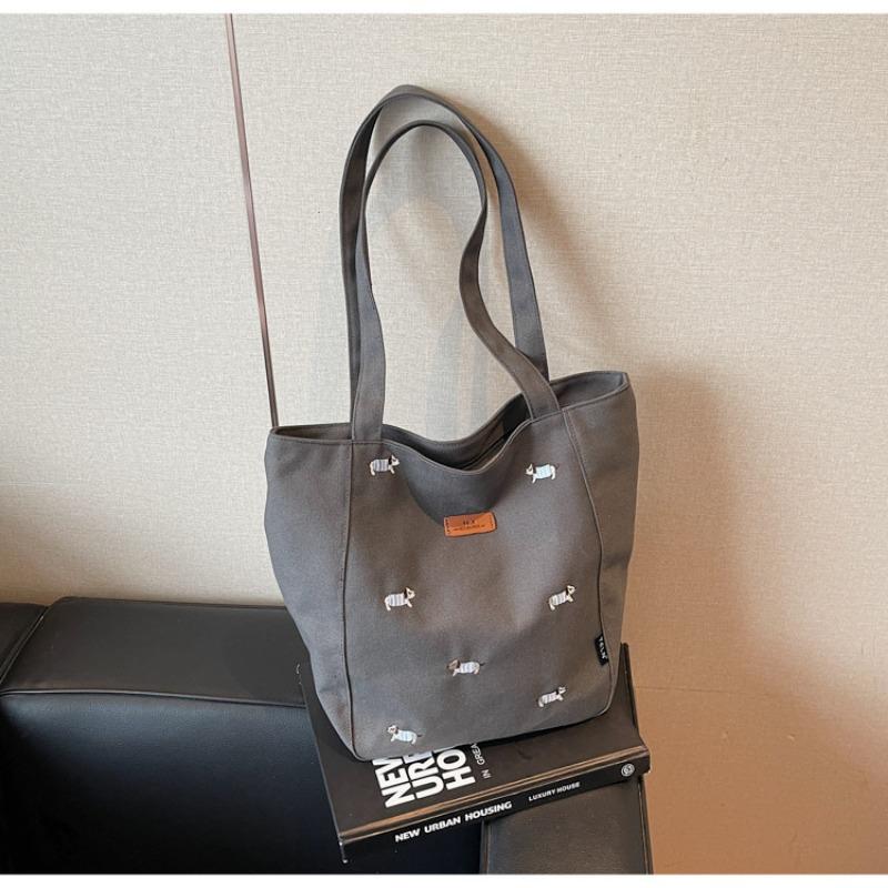 

Вышитая холщовая сумка женская большой вместимости новая летняя универсальная повседневная на плечо сумка-тоут для студентки