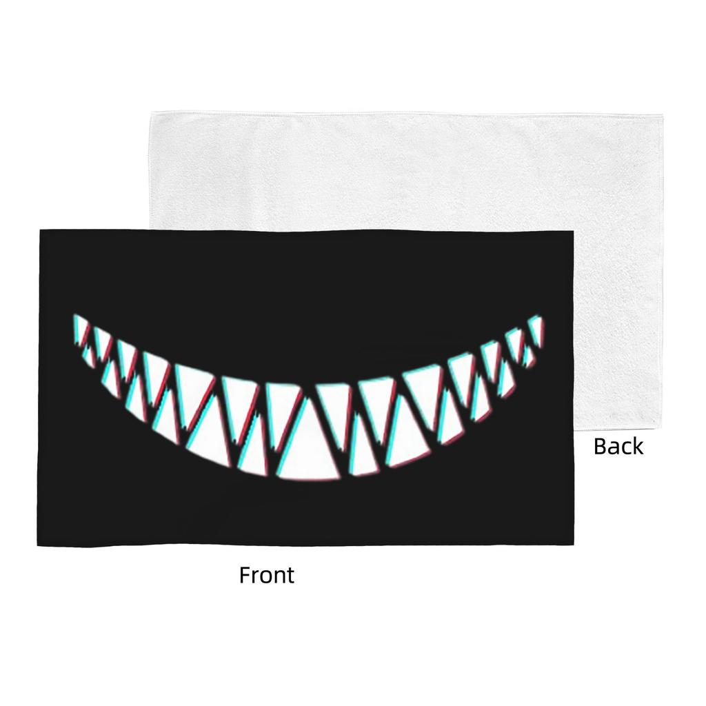 Beautiful Smile with Sharp Demon Teeth Soft Face Towel Quick Dry Pool Bath Cotton Towels Breathable