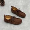 New Retro and Simple Flat Bean Shoes, Soft Leather Single Shoes